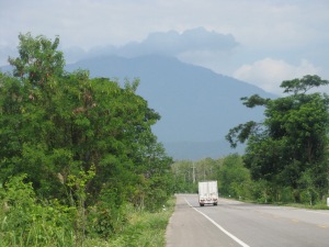 Impending mountain in front 